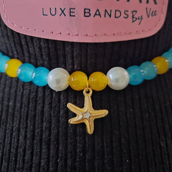 Handmade Starfish Hat Band – Coastal Western Beaded Accessory - Picture 1 of 4